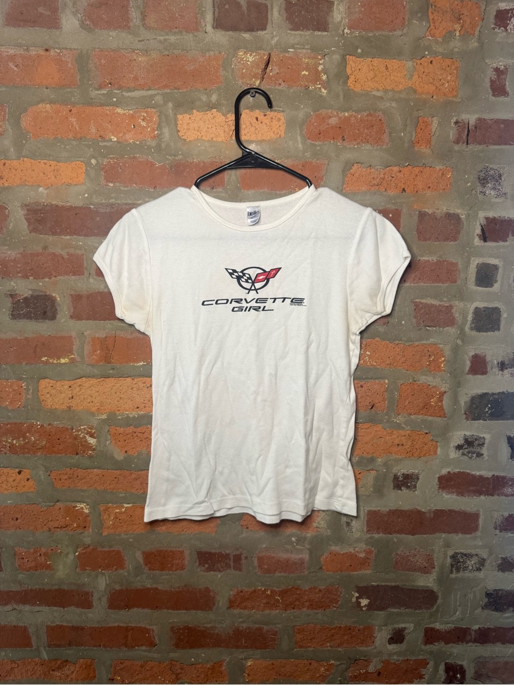 One of a kind corvette Girl White Short Sleeve Tee